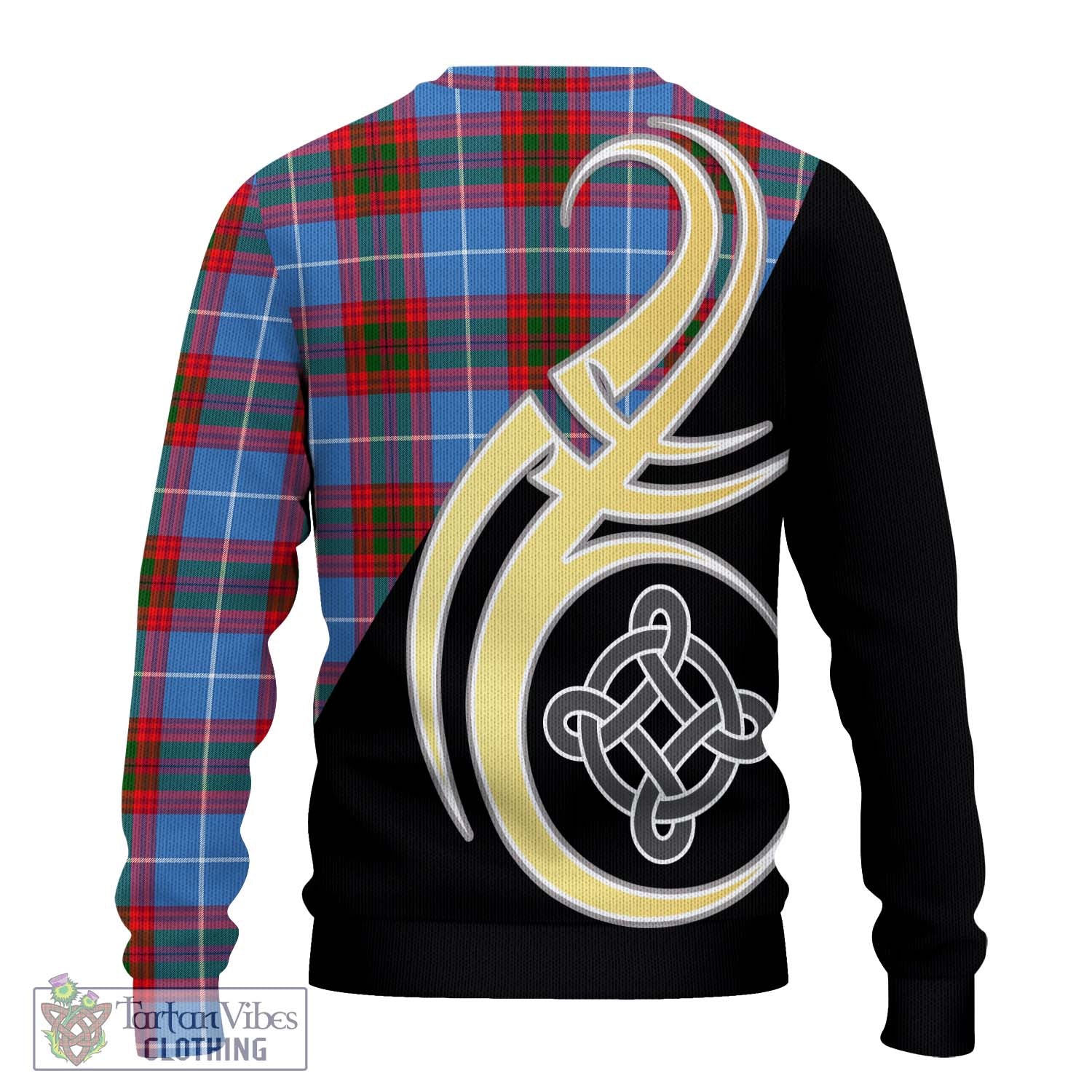 Dalmahoy Tartan Knitted Sweater with Family Crest and Celtic Symbol Style - Tartan Vibes Clothing