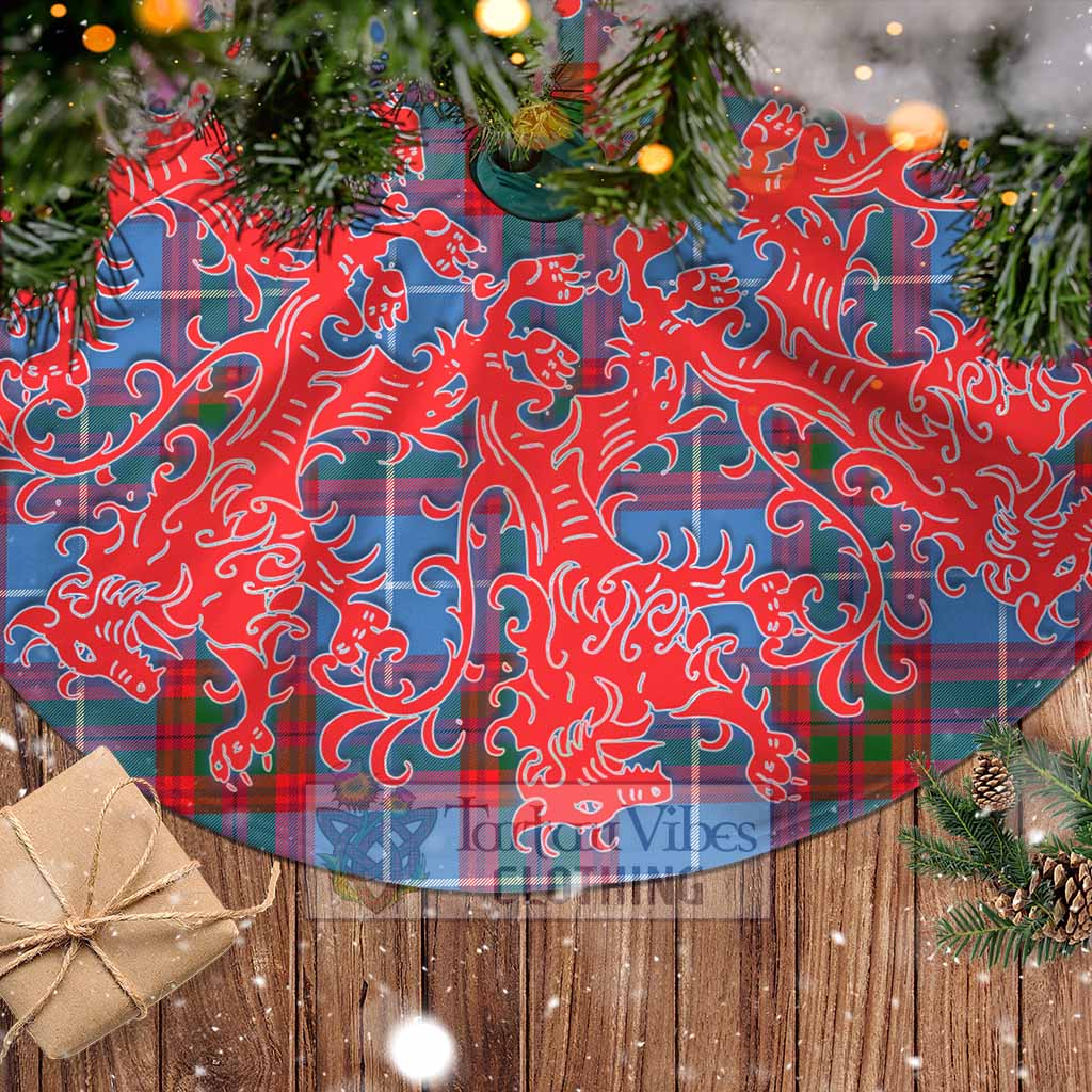 Tartan Vibes Clothing Dalmahoy Tartan Christmas Tree Skirt Lion Rampant Style