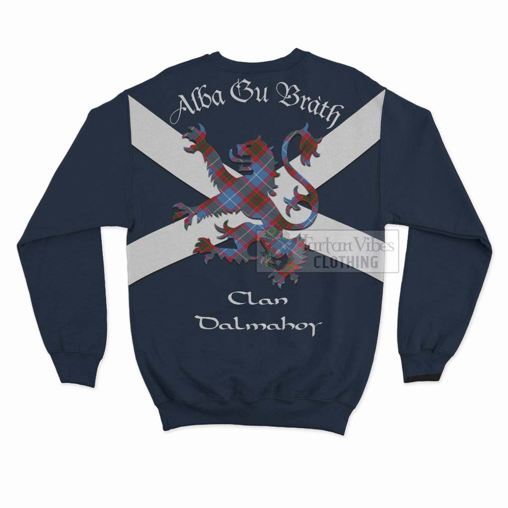 Tartan Vibes Clothing Dalmahoy Tartan Lion Rampant Sweatshirt – Proudly Display Your Heritage with Alba Gu Brath and Clan Name