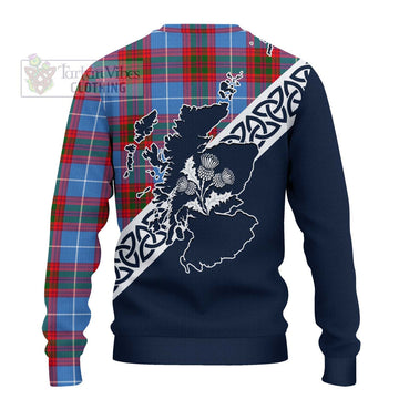 Dalmahoy Tartan Ugly Sweater Featuring Thistle and Scotland Map