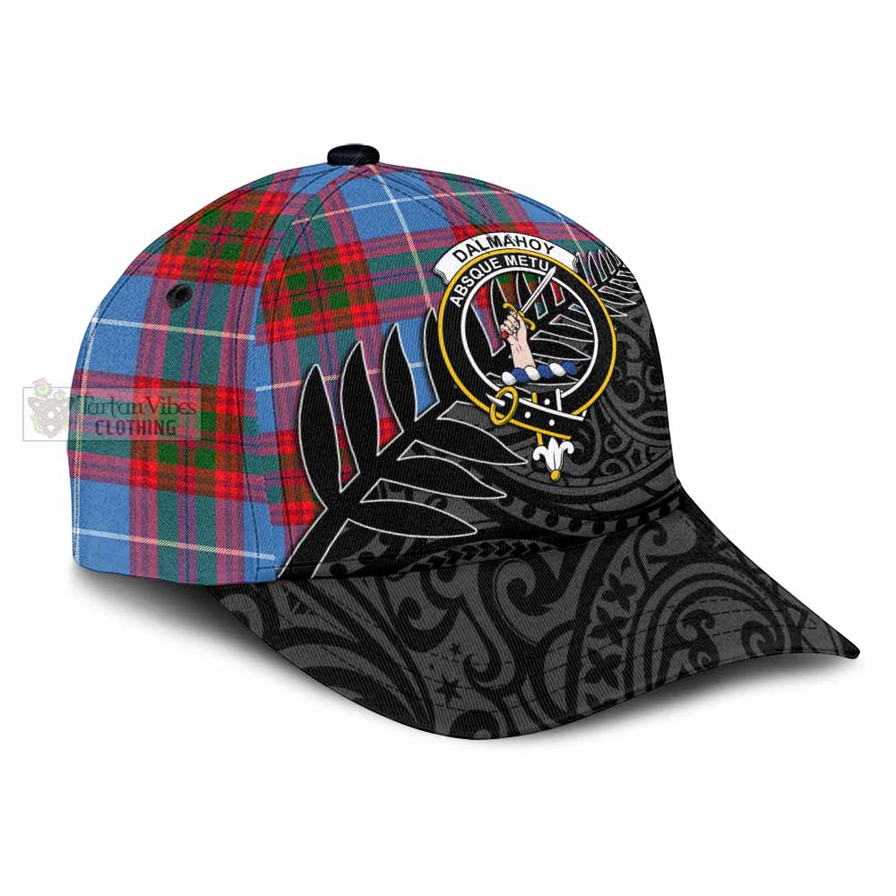 Tartan Vibes Clothing Dalmahoy Tartan Classic Cap with New Zealand Silver Fern Half Style