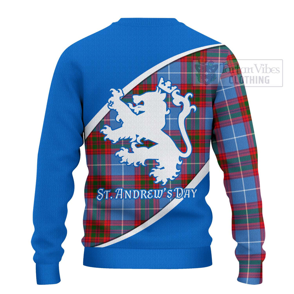 Tartan Vibes Clothing Dalmahoy Family Crest Tartan Knitted Sweater Celebrate Saint Andrew's Day in Style