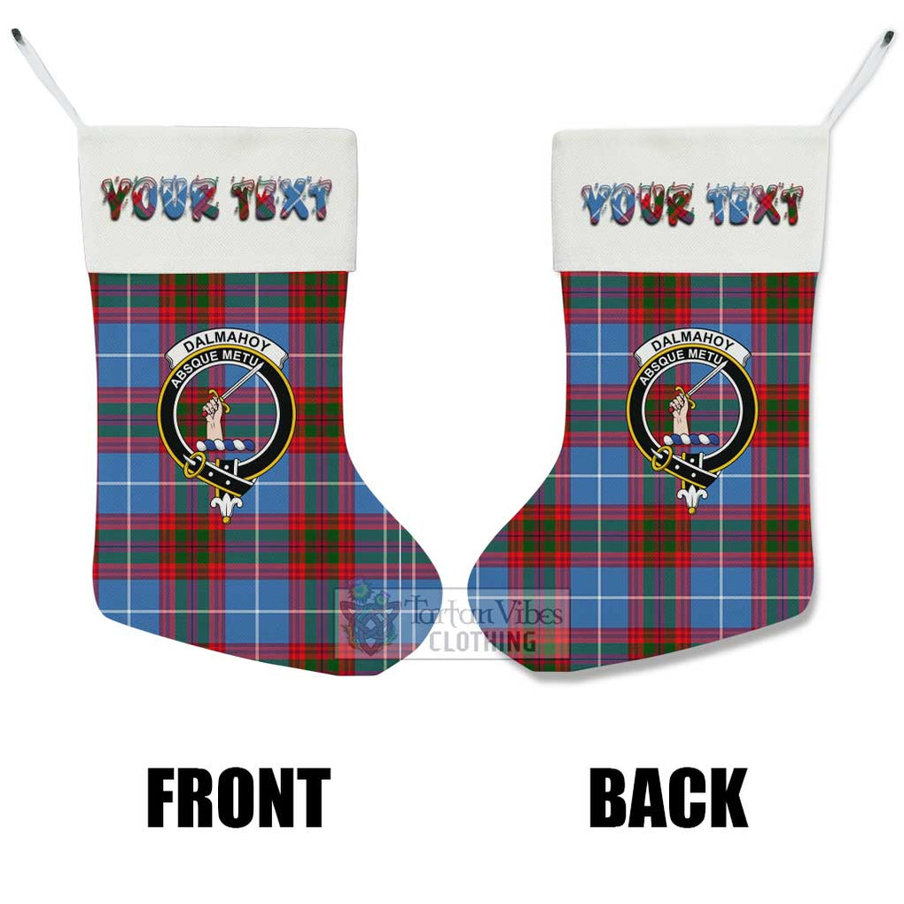 Tartan Vibes Clothing Dalmahoy Tartan Family Crest Christmas Stocking with Personalized Text