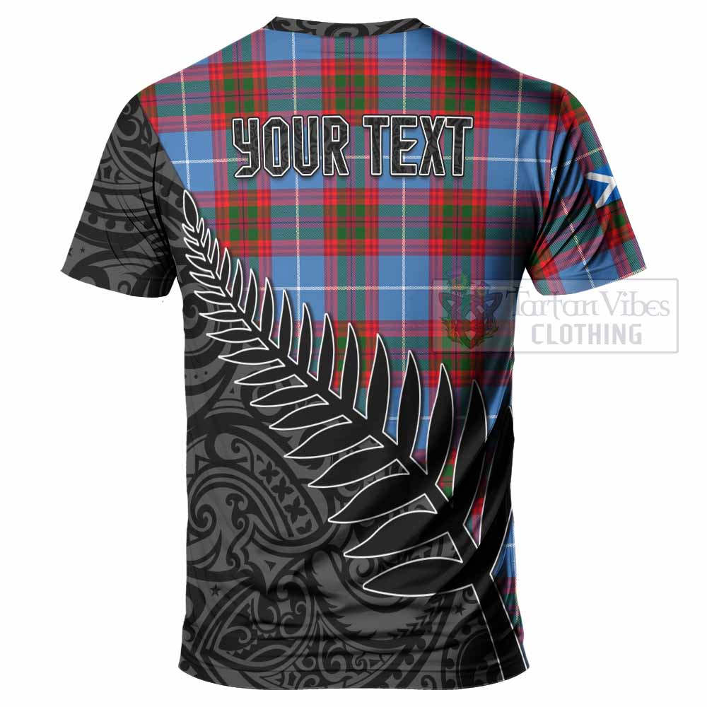 Tartan Vibes Clothing Dalmahoy Crest Tartan T-Shirt with New Zealand Silver Fern Half Style