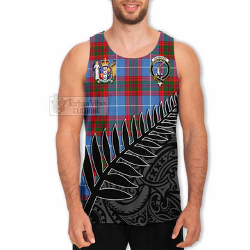 Dalmahoy Crest Tartan Men's Tank Top with New Zealand Silver Fern Half Style