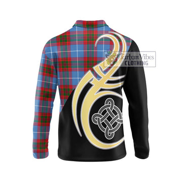 Dalmahoy Tartan Long Sleeve Polo Shirt with Family Crest and Celtic Symbol Style