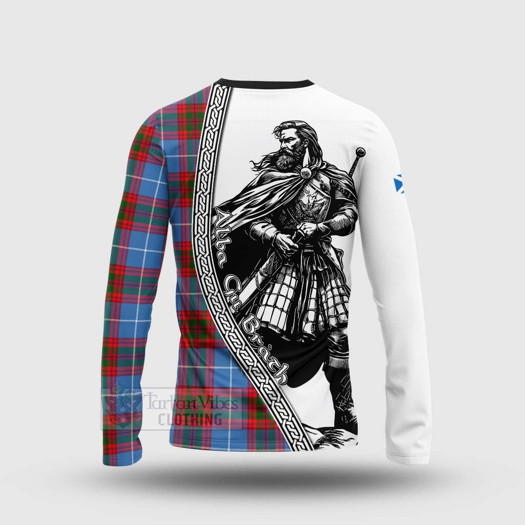 Tartan Vibes Clothing Dalmahoy Tartan Clan Crest Long Sleeve T-Shirt with Highlander Warrior Celtic Style