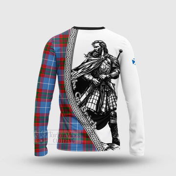 Dalmahoy Tartan Clan Crest Long Sleeve T-Shirt with Highlander Warrior Celtic Style