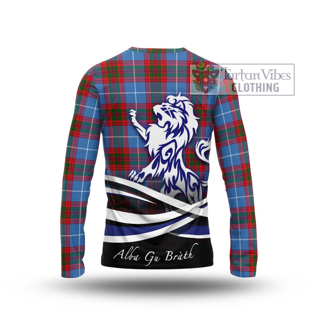 Dalmahoy Tartan Long Sleeve T-Shirt with Alba Gu Brath Regal Lion Emblem - Tartanvibesclothing Shop