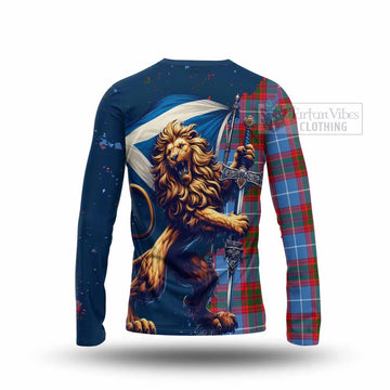 Dalmahoy Tartan Family Crest Long Sleeve T-Shirt with Scottish Majestic Lion