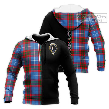 Dalmahoy Tartan Knitted Hoodie with Family Crest and Half Of Me Style