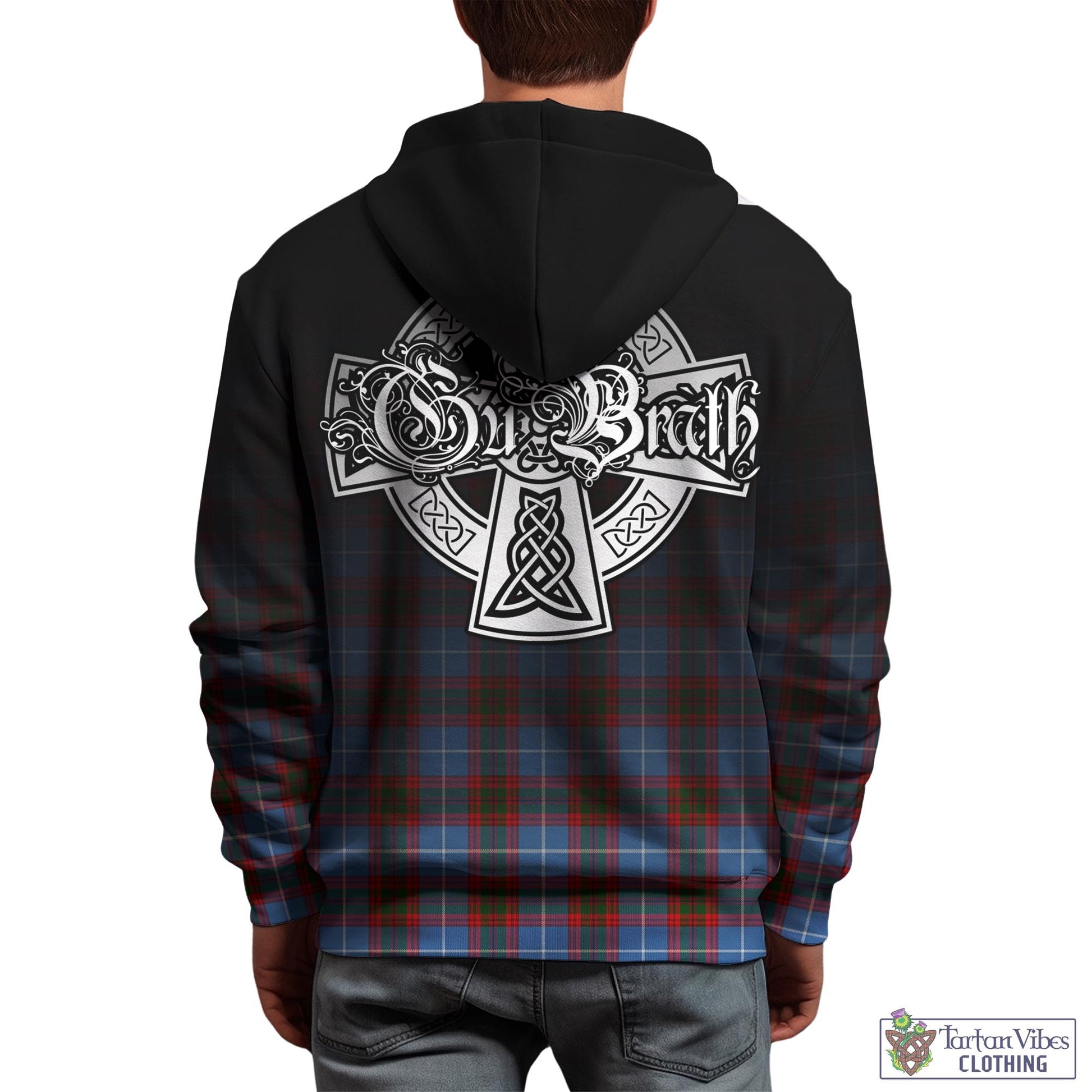 Tartan Vibes Clothing Dalmahoy Tartan Hoodie Featuring Alba Gu Brath Family Crest Celtic Inspired