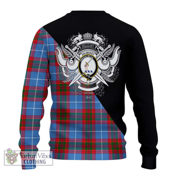 Dalmahoy Tartan Ugly Sweater with Family Crest and Military Logo Style