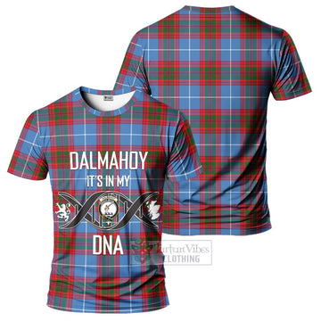 Dalmahoy Tartan T-Shirt with Family Crest DNA In Me Style
