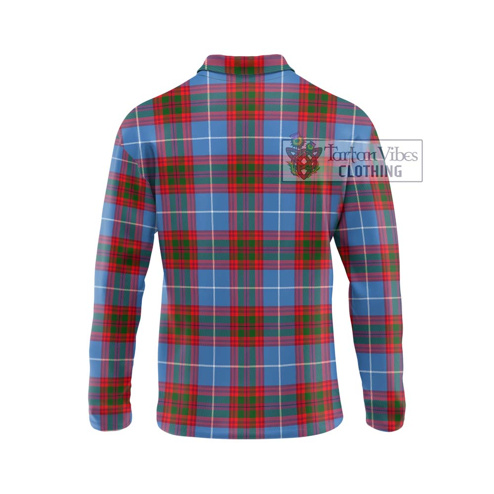 Dalmahoy Tartan Long Sleeve Polo Shirt with Family Crest DNA In Me Style - Tartanvibesclothing Shop