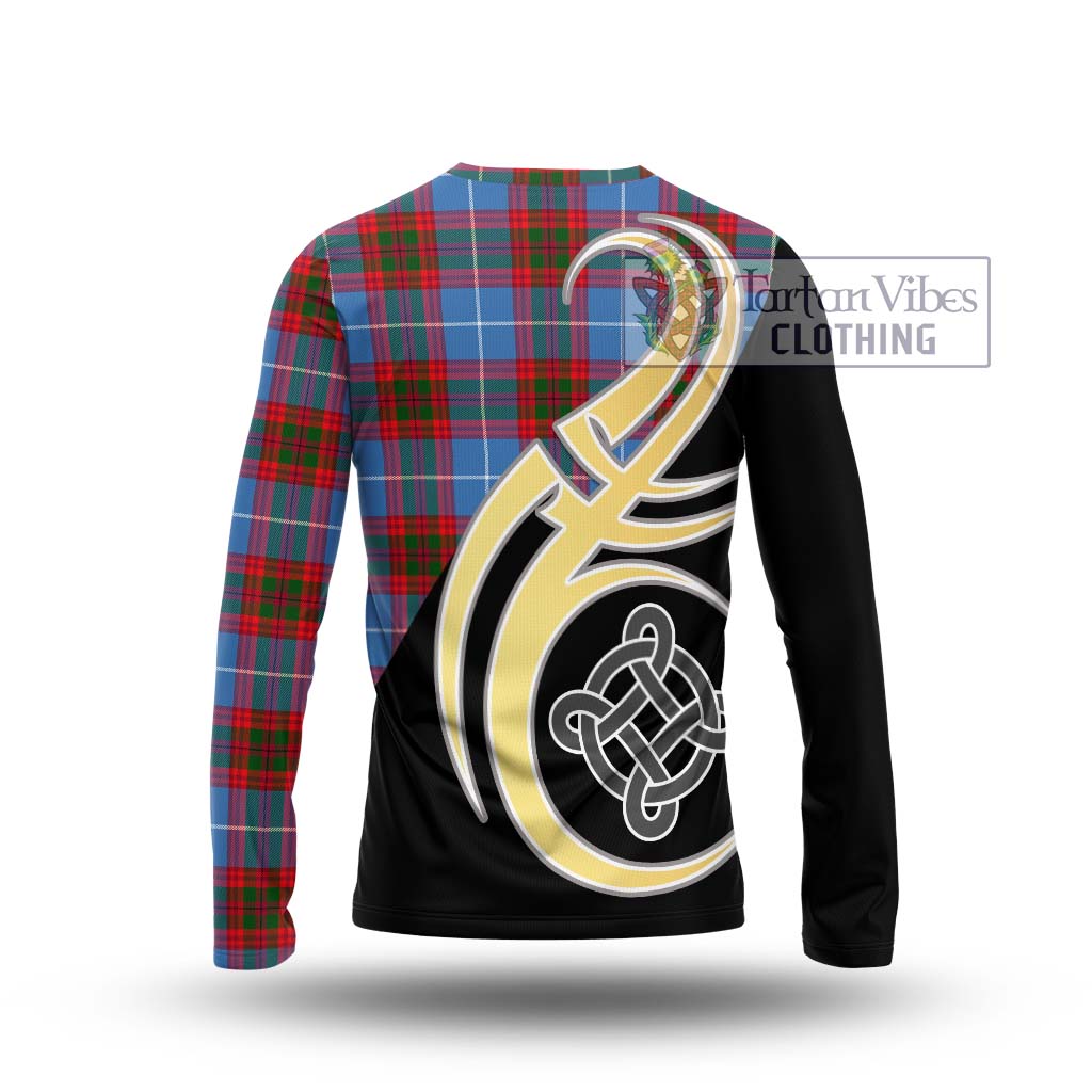 Dalmahoy Tartan Long Sleeve T-Shirt with Family Crest and Celtic Symbol Style - Tartan Vibes Clothing