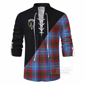 Dalmahoy Tartan Ghillie Kilt Shirt with Family Crest and Military Logo Style