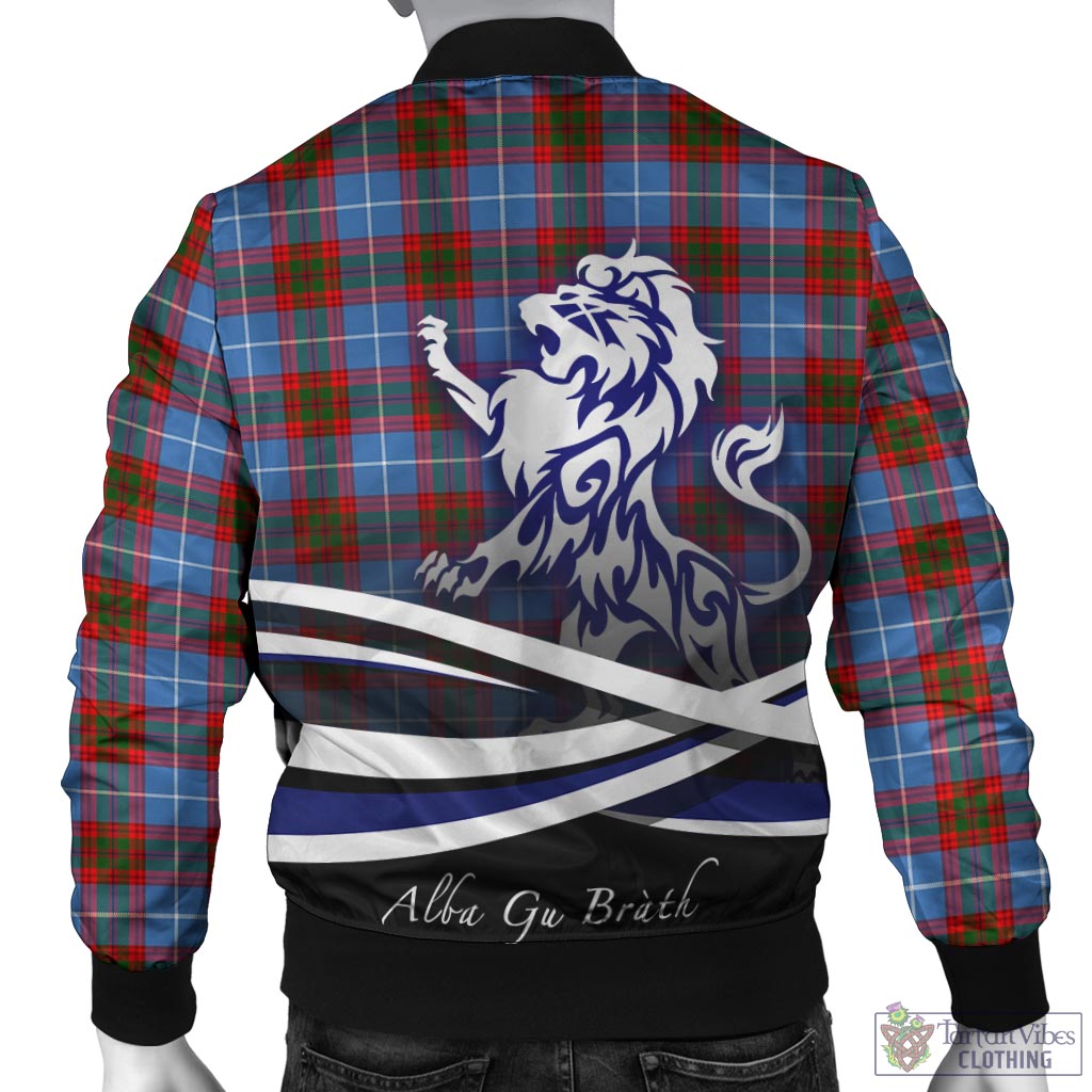 Tartan Vibes Clothing Dalmahoy Tartan Bomber Jacket with Alba Gu Brath Regal Lion Emblem