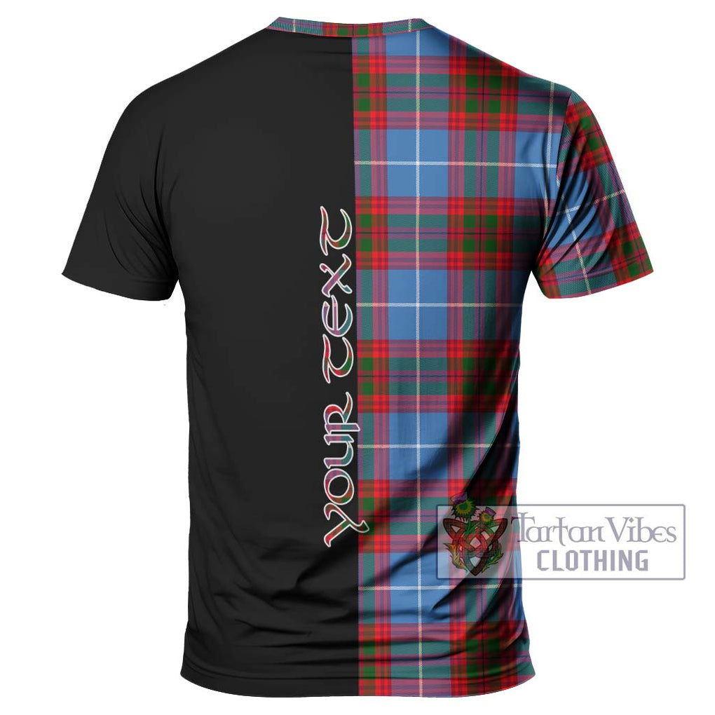 Dalmahoy Tartan T-Shirt with Family Crest and Half Of Me Style - Tartanvibesclothing Shop