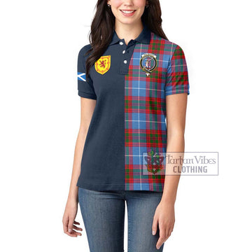 Dalmahoy Tartan Women's Polo Shirt with Scottish Lion Royal Arm Half Style