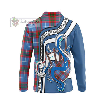 Dalmahoy Tartan Long Sleeve Polo Shirt with Epic Bagpipe Style