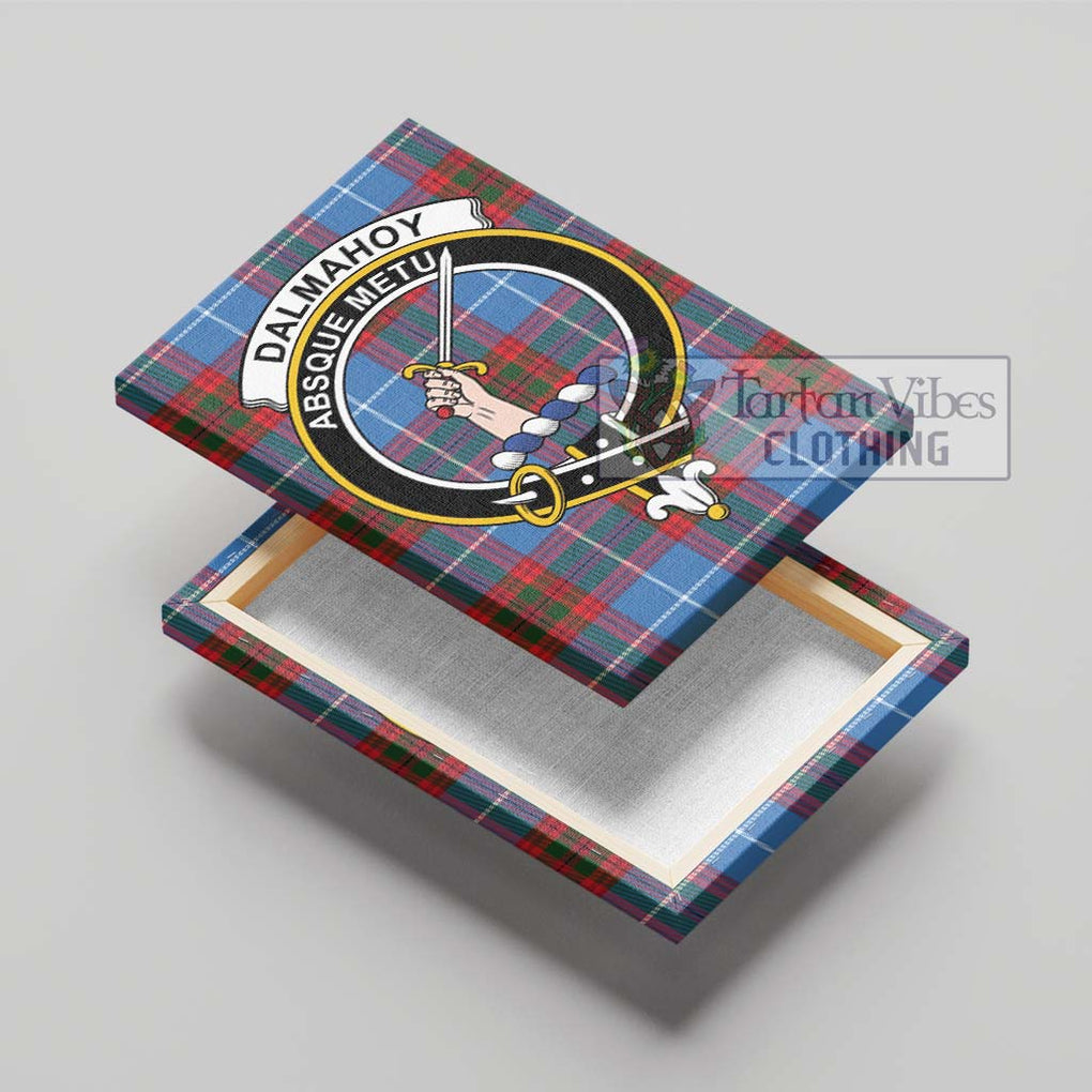 Dalmahoy Tartan Canvas Print Wall Art with Family Crest - Tartan Vibes Clothing