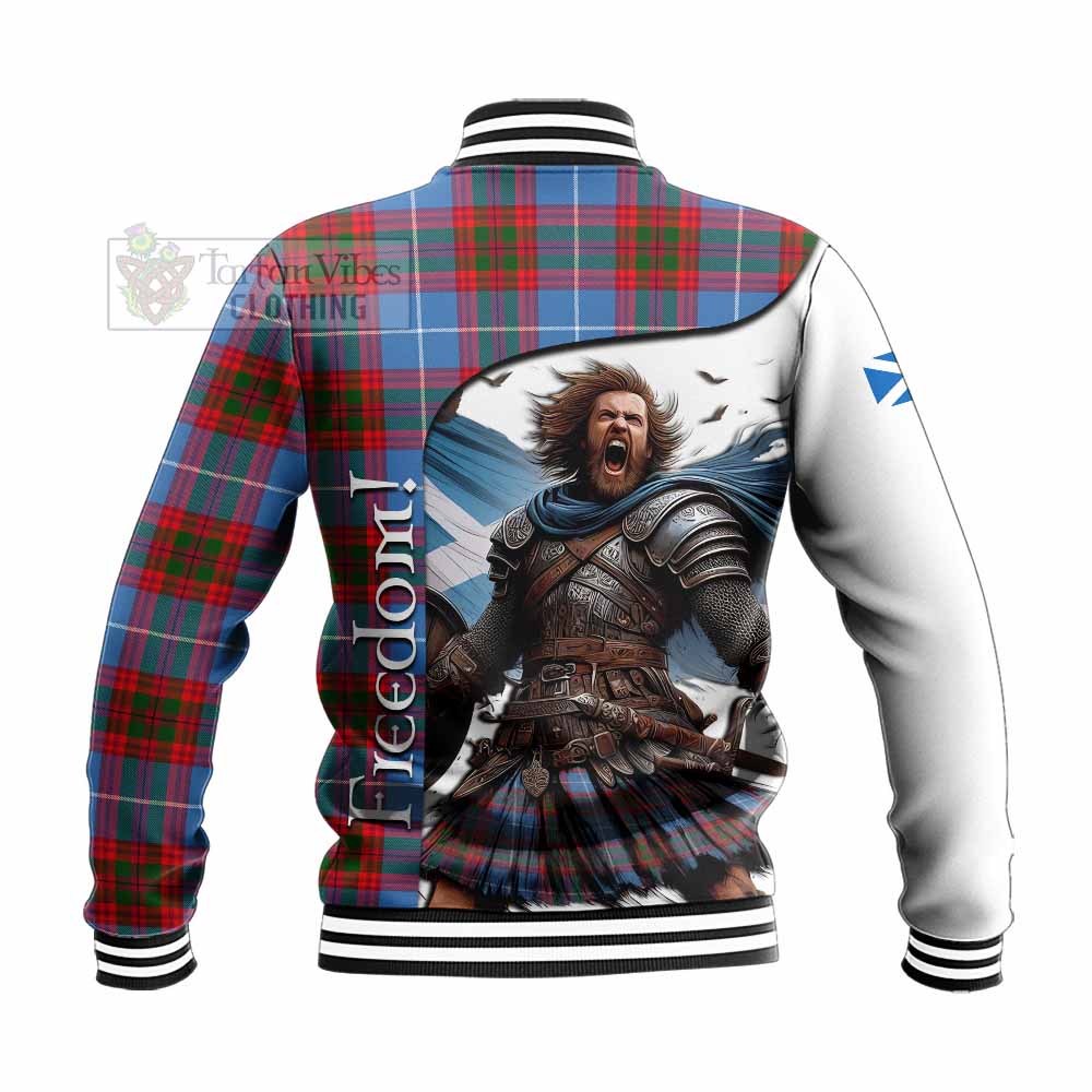 Tartan Vibes Clothing Dalmahoy Crest Tartan Baseball Jacket Inspired by the Freedom of Scottish Warrior