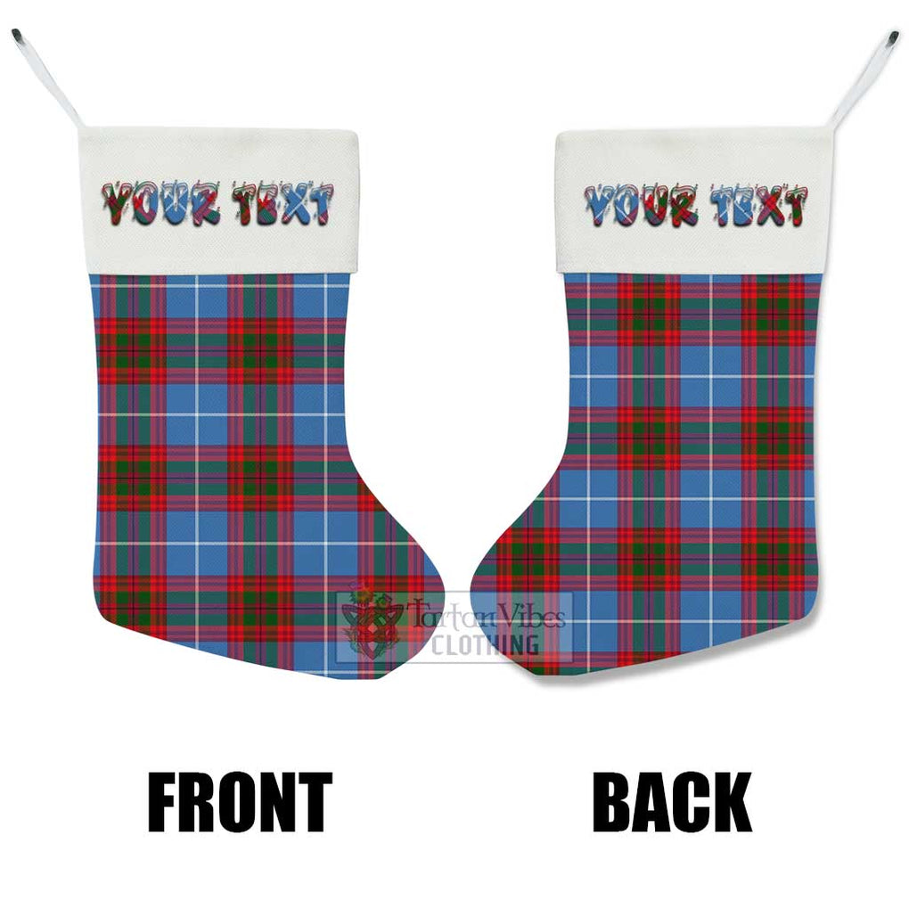 Tartan Vibes Clothing Dalmahoy Tartan Christmas Stocking with Personalized Text