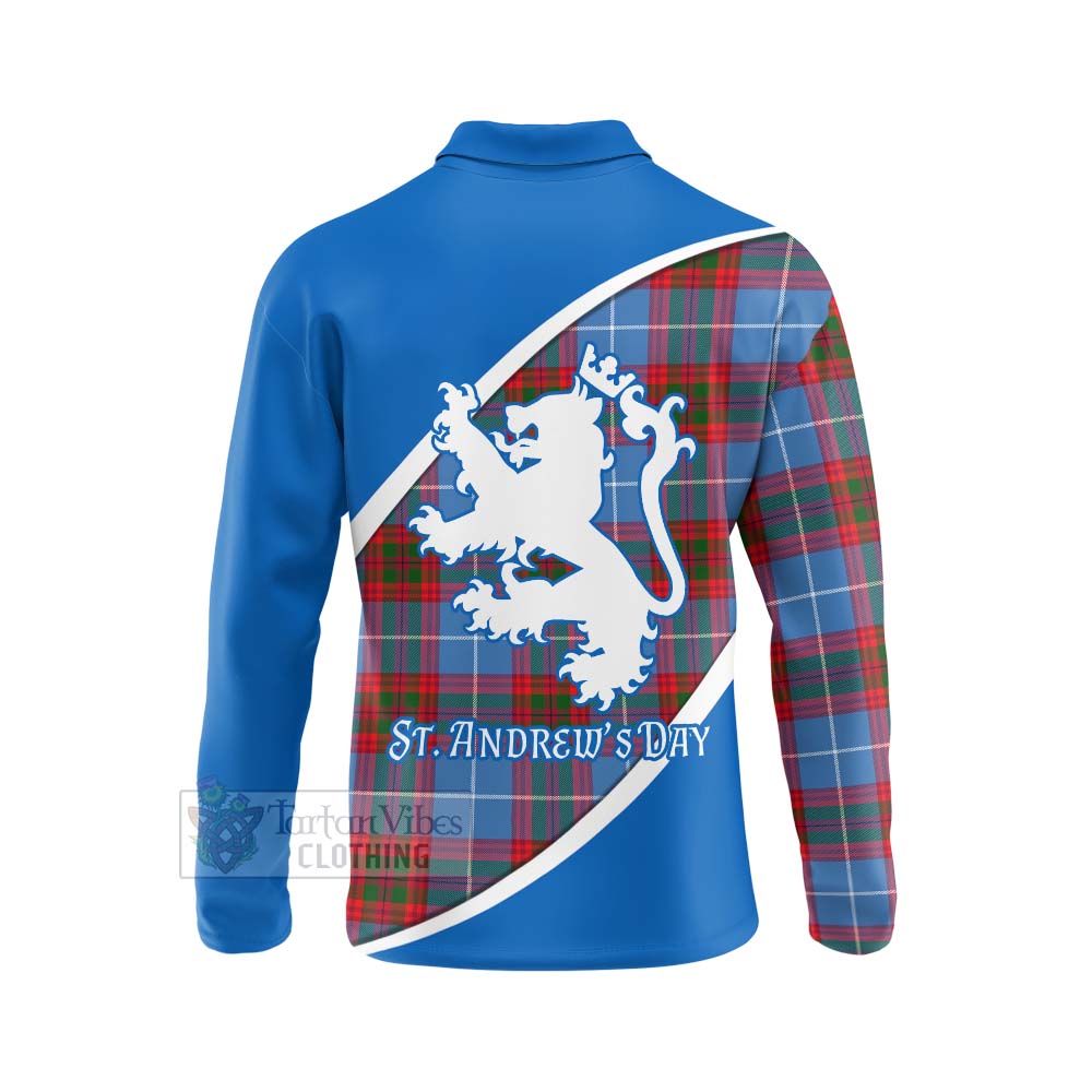 Tartan Vibes Clothing Dalmahoy Family Crest Tartan Long Sleeve Polo Shirt Celebrate Saint Andrew's Day in Style