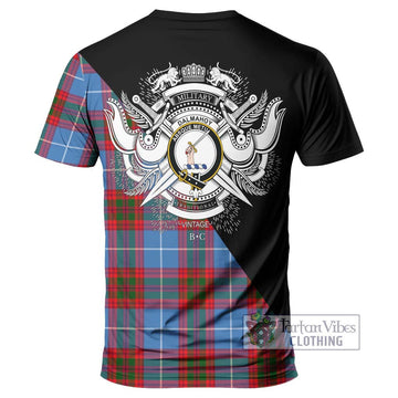 Dalmahoy Tartan T-Shirt with Family Crest and Military Logo Style