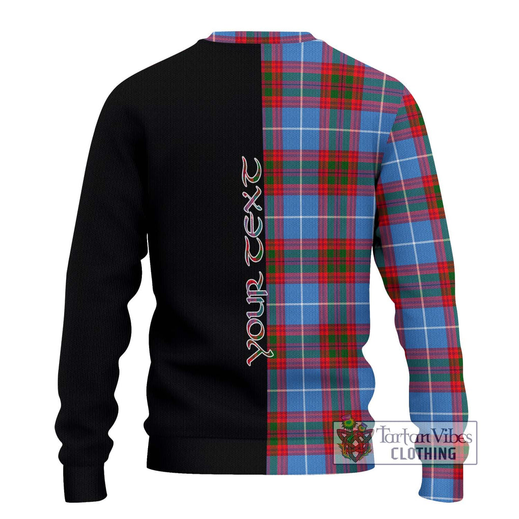 Dalmahoy Tartan Knitted Sweater with Family Crest and Half Of Me Style - Tartanvibesclothing Shop