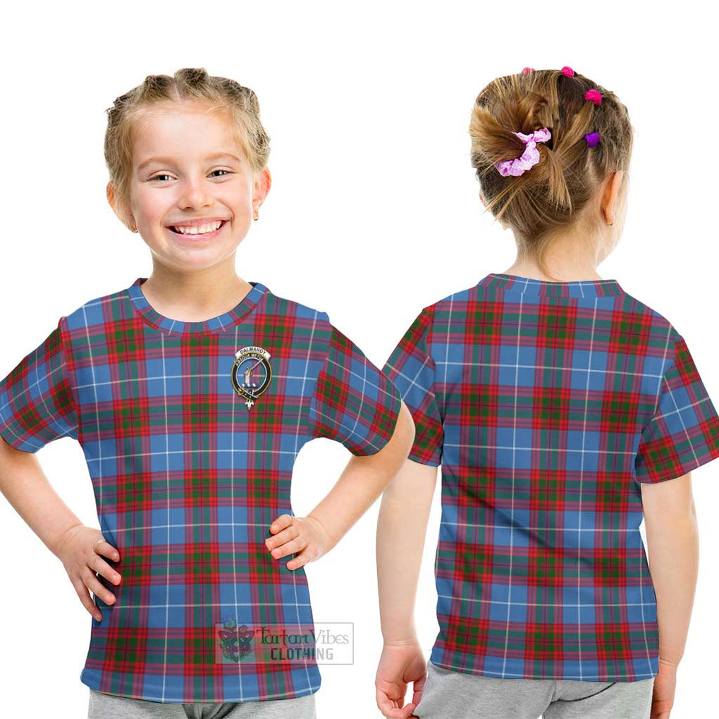 Dalmahoy Tartan Kid T-Shirt with Family Crest - Tartanvibesclothing Shop