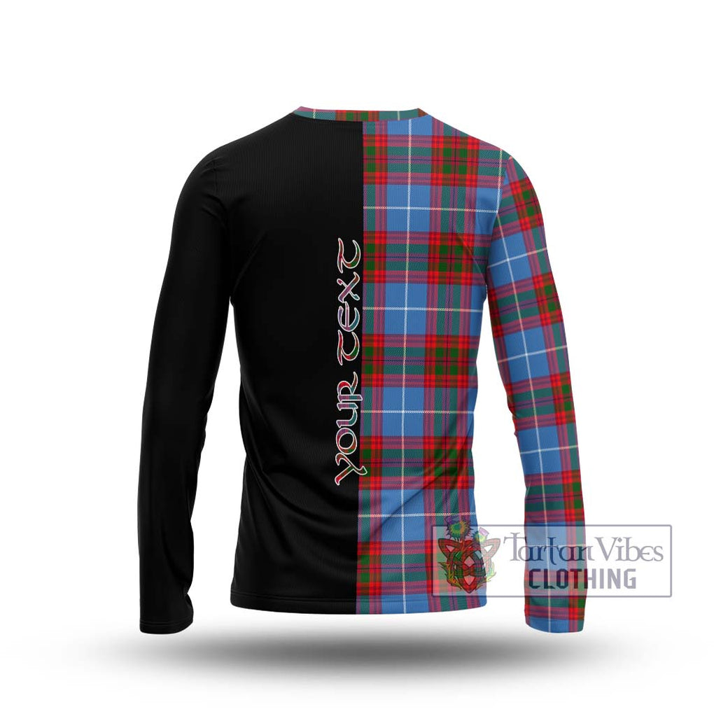 Dalmahoy Tartan Long Sleeve T-Shirt with Family Crest and Half Of Me Style - Tartanvibesclothing Shop