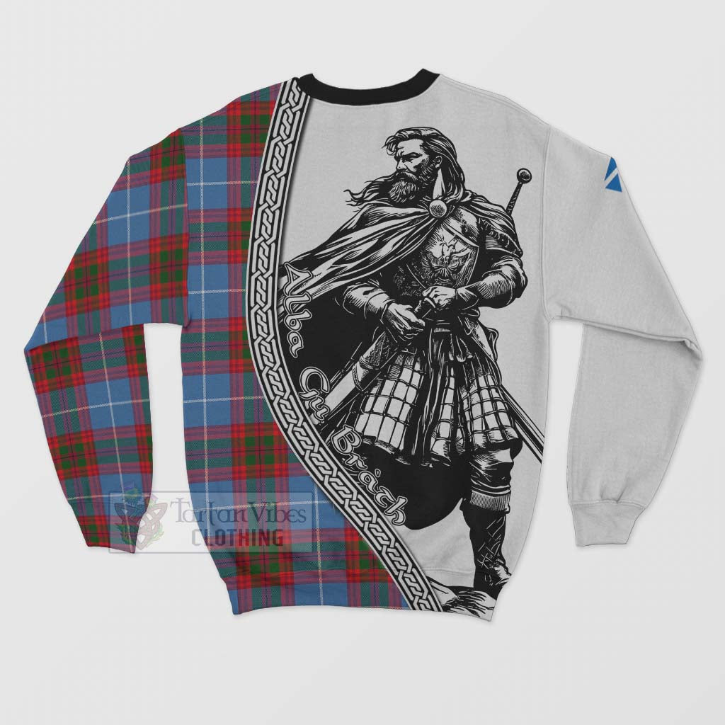 Tartan Vibes Clothing Dalmahoy Tartan Clan Crest Sweatshirt with Highlander Warrior Celtic Style