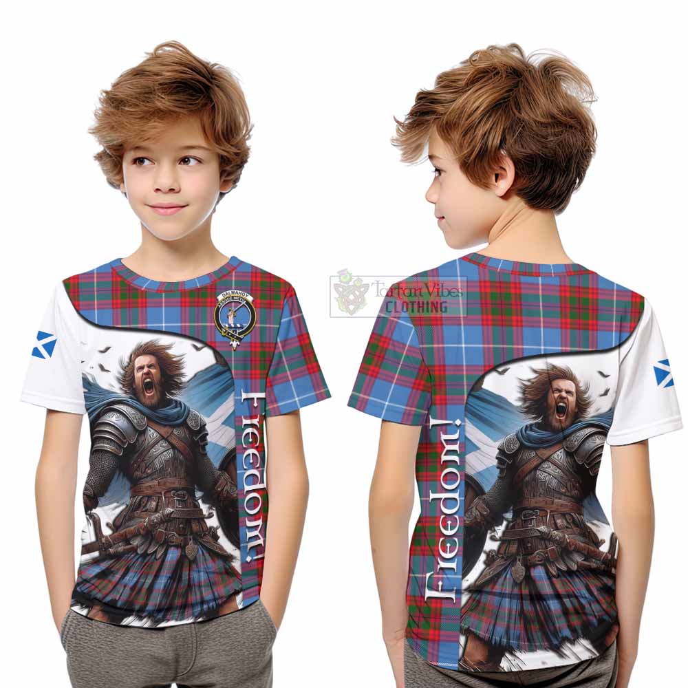 Tartan Vibes Clothing Dalmahoy Crest Tartan Kid T-Shirt Inspired by the Freedom of Scottish Warrior