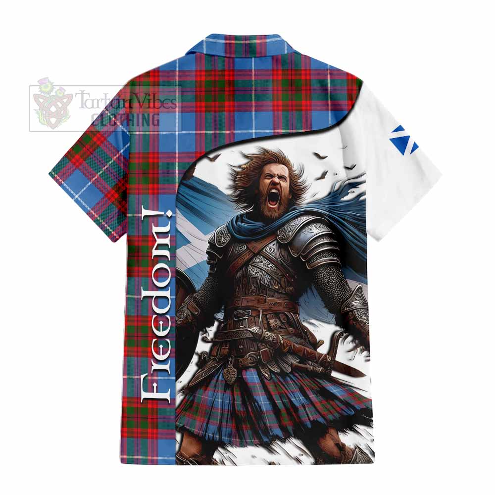 Tartan Vibes Clothing Dalmahoy Crest Tartan Short Sleeve Button Shirt Inspired by the Freedom of Scottish Warrior