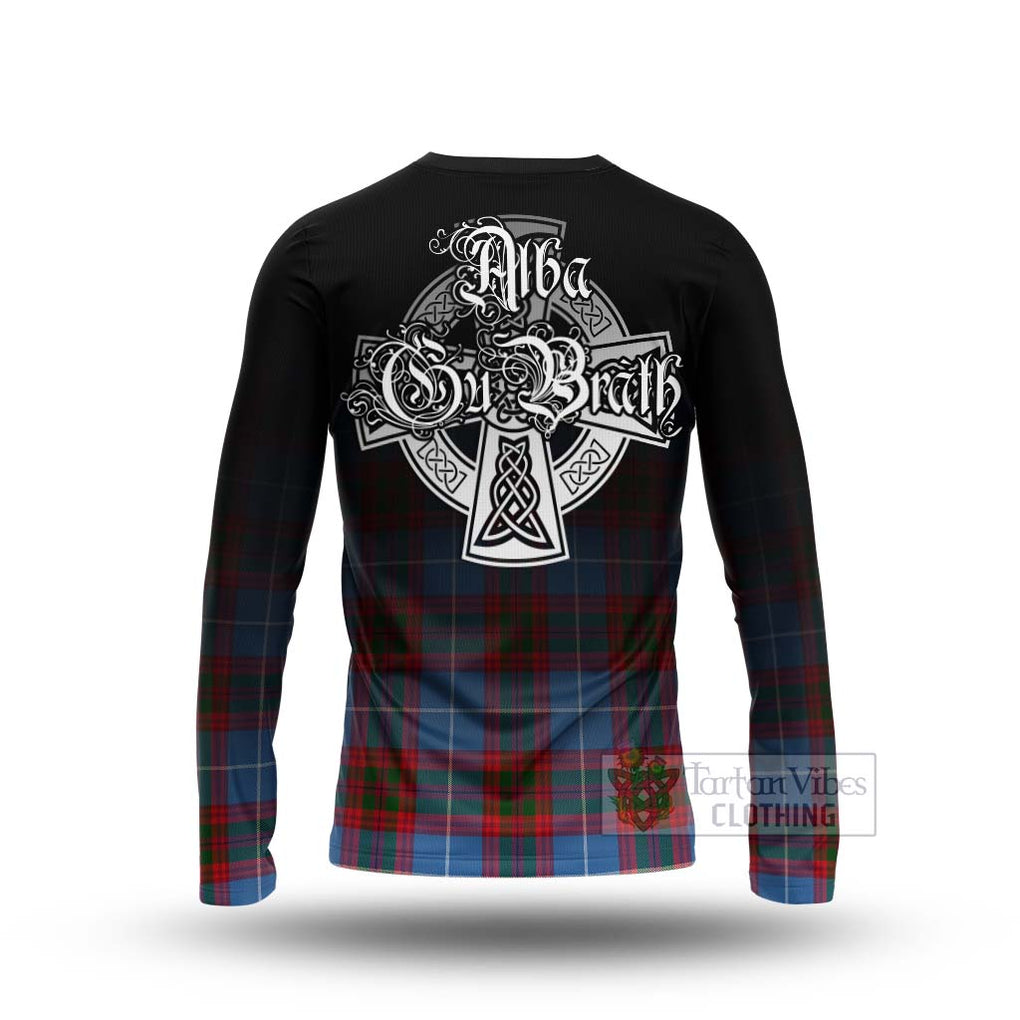 Tartan Vibes Clothing Dalmahoy Tartan Long Sleeve T-Shirt Featuring Alba Gu Brath Family Crest Celtic Inspired