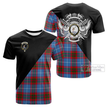 Dalmahoy Tartan Cotton T-shirt with Family Crest and Military Logo Style