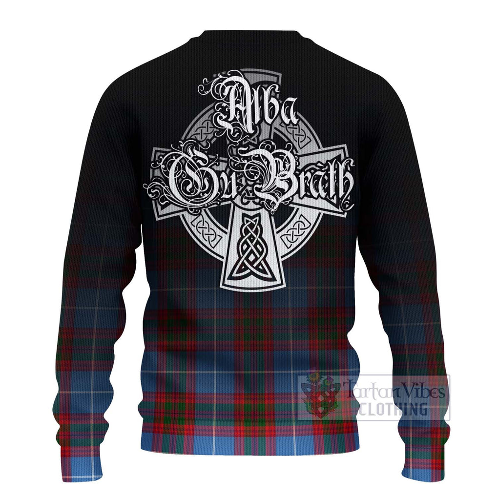 Tartan Vibes Clothing Dalmahoy Tartan Knitted Sweater Featuring Alba Gu Brath Family Crest Celtic Inspired