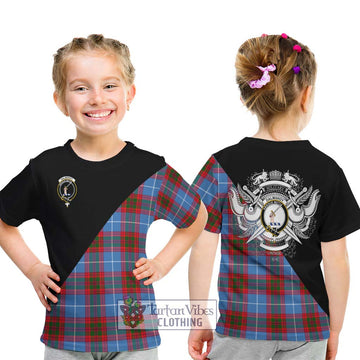 Dalmahoy Tartan Kid T-Shirt with Family Crest and Military Logo Style