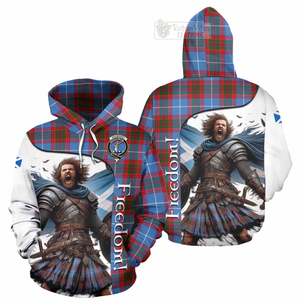 Tartan Vibes Clothing Dalmahoy Crest Tartan Hoodie Inspired by the Freedom of Scottish Warrior