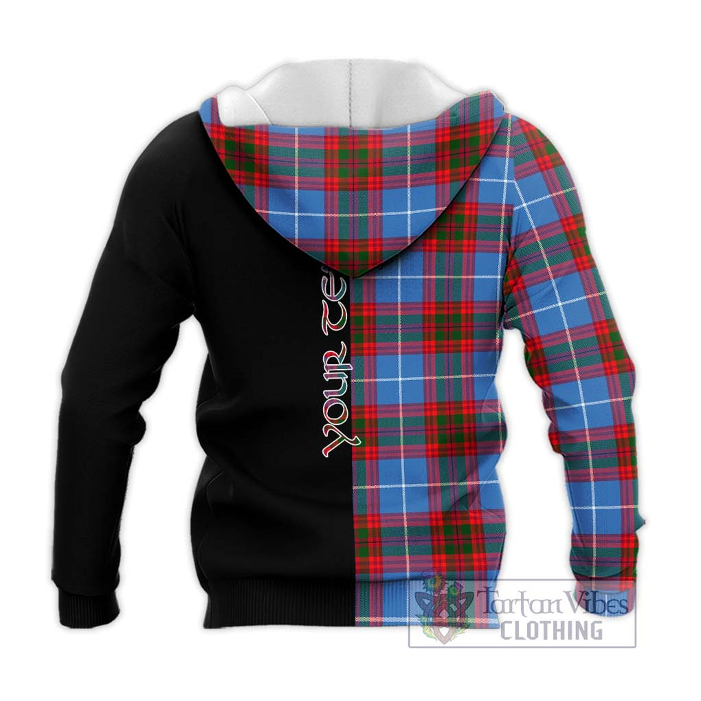 Dalmahoy Tartan Knitted Hoodie with Family Crest and Half Of Me Style - Tartanvibesclothing Shop