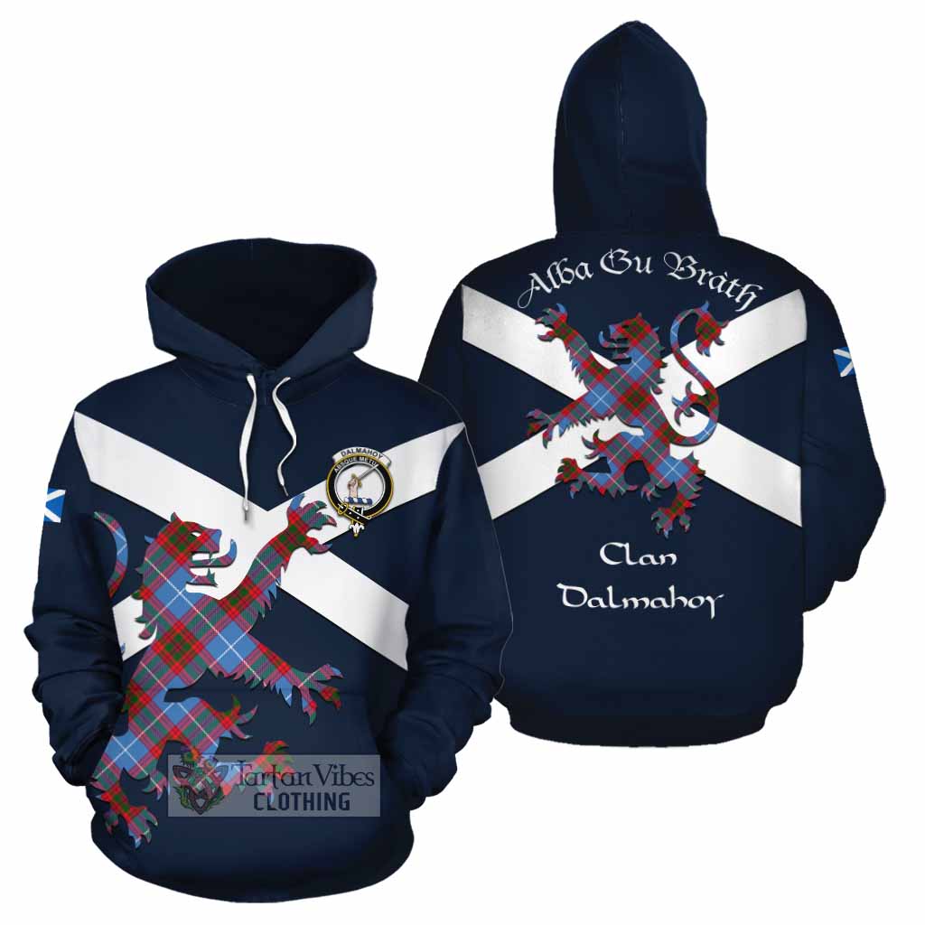 Tartan Vibes Clothing Dalmahoy Tartan Lion Rampant Cotton Hoodie Proudly Display Your Heritage with Alba Gu Brath and Clan Name