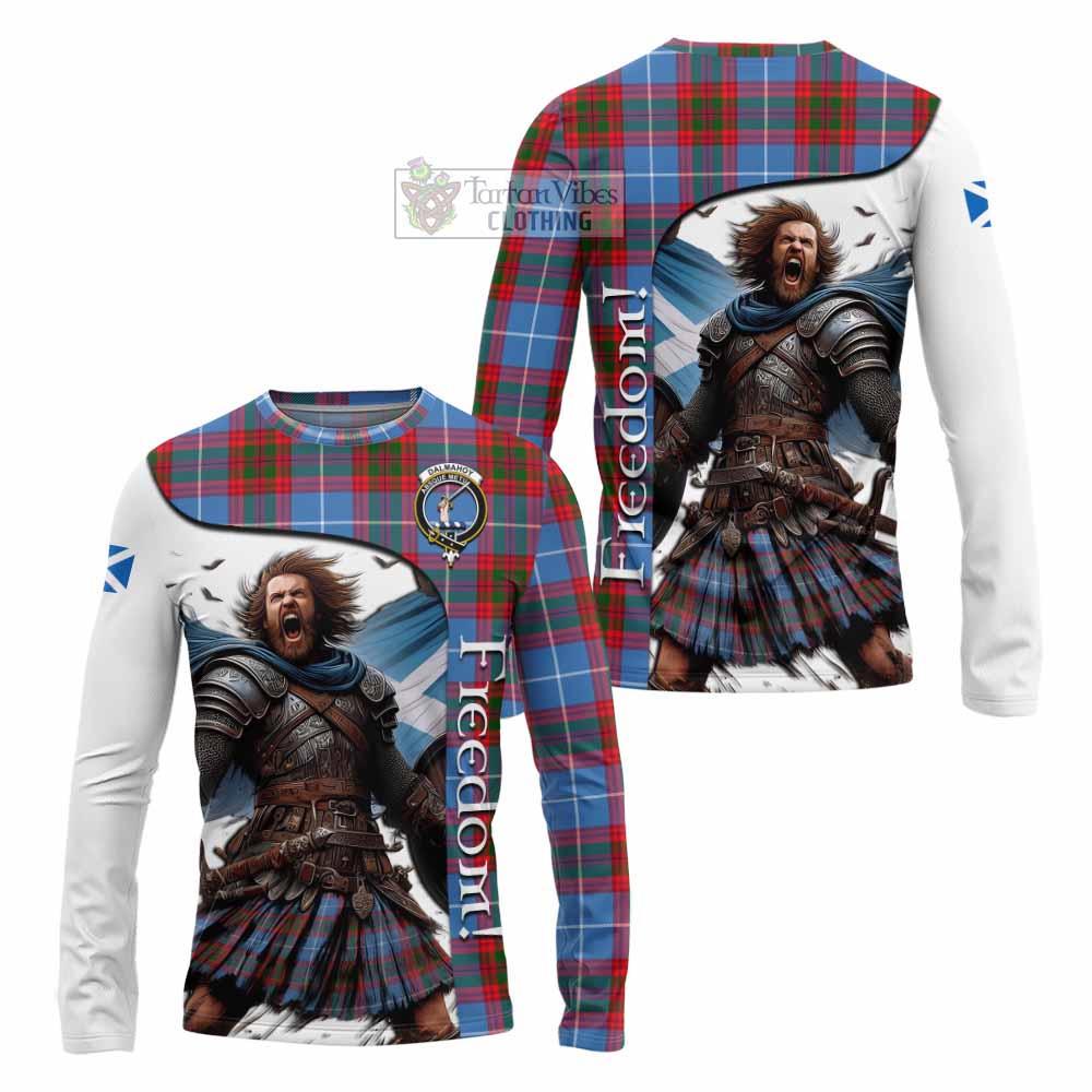 Tartan Vibes Clothing Dalmahoy Crest Tartan Long Sleeve T-Shirt Inspired by the Freedom of Scottish Warrior