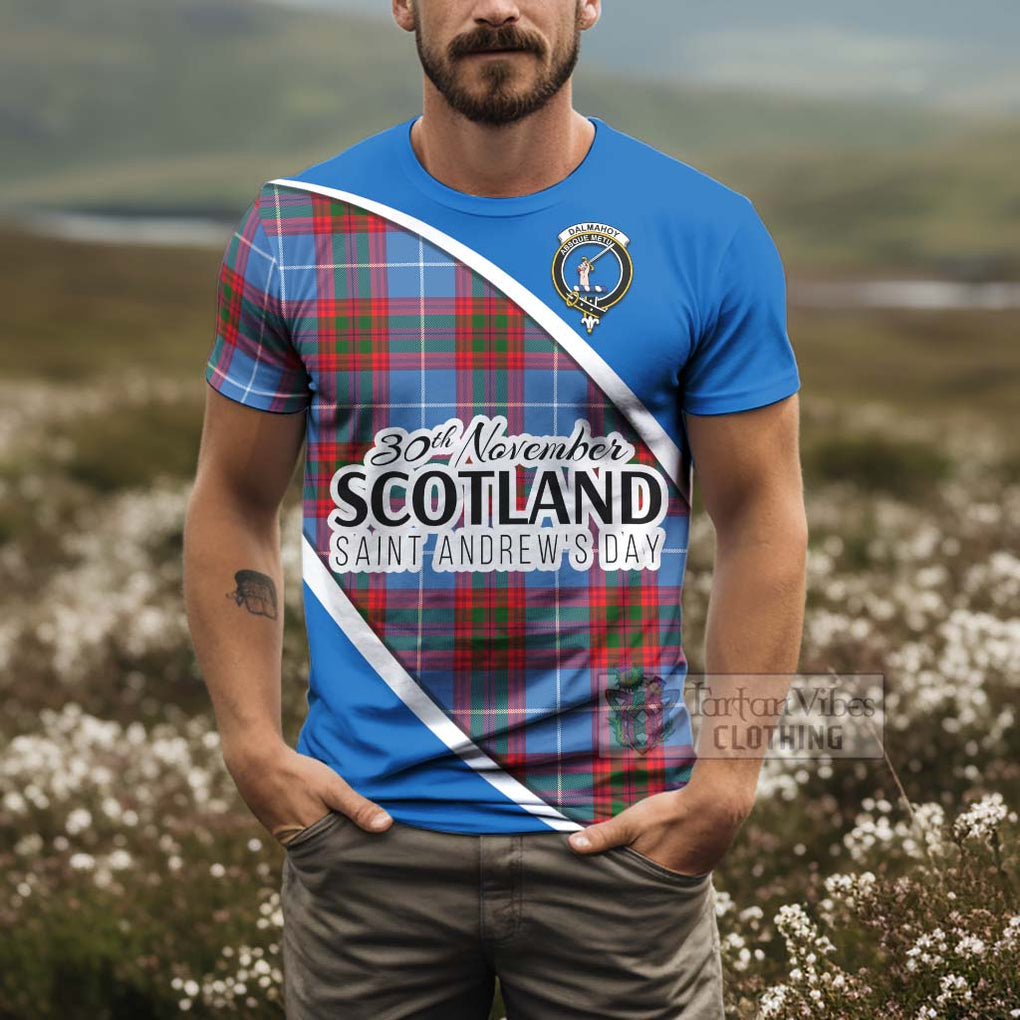 Tartan Vibes Clothing Dalmahoy Family Crest Tartan T-Shirt Celebrate Saint Andrew's Day in Style