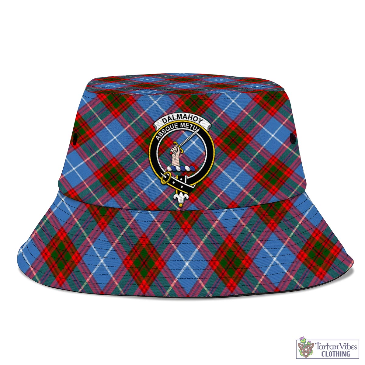 Tartan Vibes Clothing Dalmahoy Tartan Bucket Hat with Family Crest