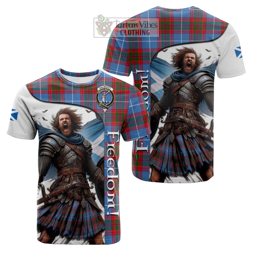 Tartan Vibes Clothing Dalmahoy Crest Tartan Cotton T-shirt Inspired by the Freedom of Scottish Warrior