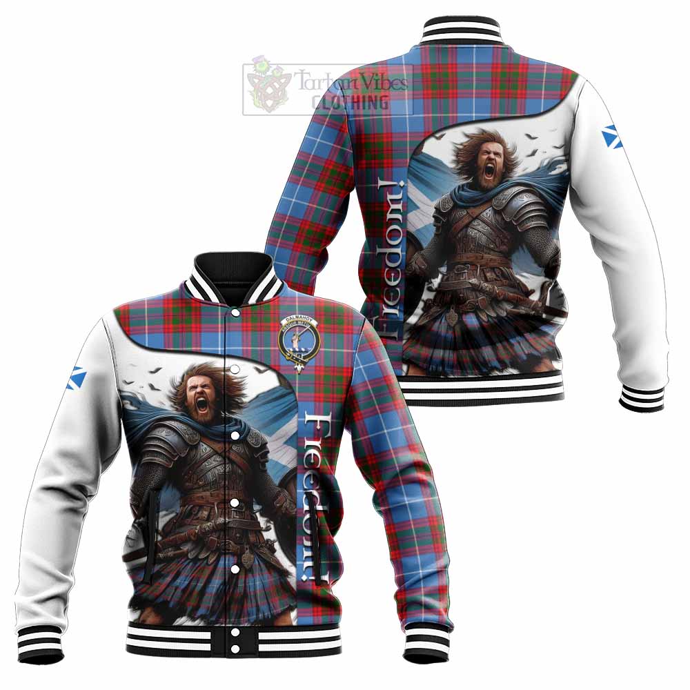 Tartan Vibes Clothing Dalmahoy Crest Tartan Baseball Jacket Inspired by the Freedom of Scottish Warrior