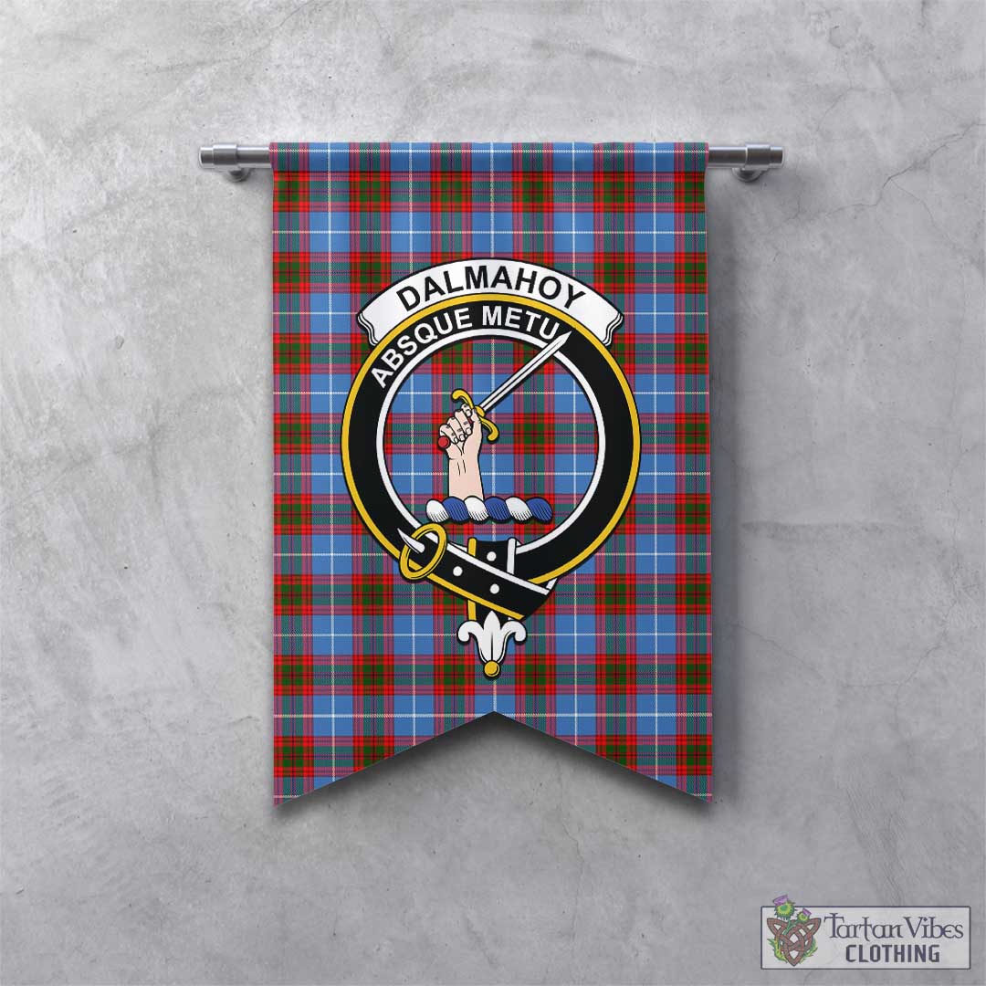 Tartan Vibes Clothing Dalmahoy Tartan Gonfalon, Tartan Banner with Family Crest