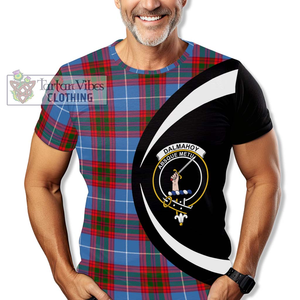 Tartan Vibes Clothing Dalmahoy Tartan T-Shirt with Family Crest Circle Style